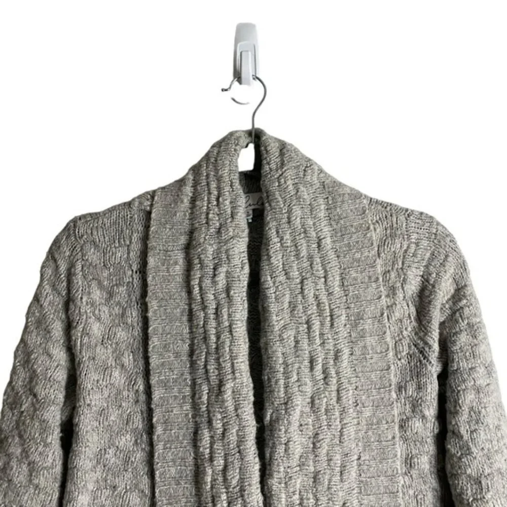 Talula Women's Light Gray Cable Knit Open Front Cardigan - Picture 2 of 8